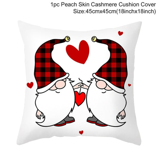 Funda de Almohada Día de San Valentín Letras Cartoon Roja - Tela Melocotón - Image 54