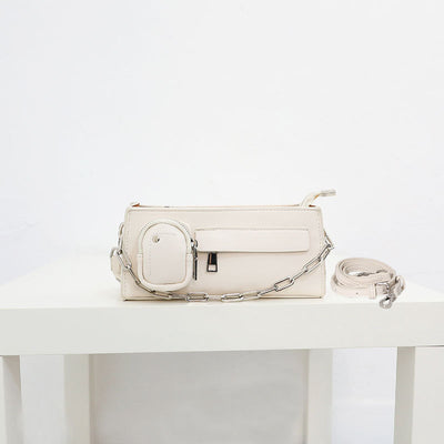 Bolso Bandolera Cuadrado con Cadena - Estilo Minimalista Axila - Image 7