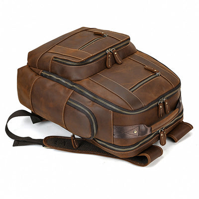 Mochila de Cuero Retro para Hombre - Gran Capacidad y Múltiples Bolsillos - Image 41
