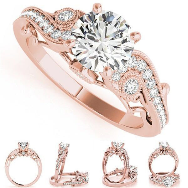 Anillo de Compromiso Princesa Estilo Europeo y Americano