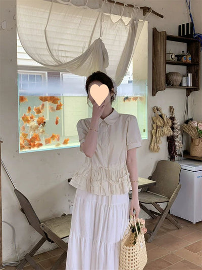 Blusa Juvenil Azul con Cuello de Muñeca y Mangas Abullonadas - Image 13