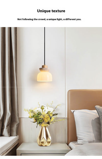 Lámpara de Mesita Estilo Japonés Minimalista en Madera Natural - Image 13