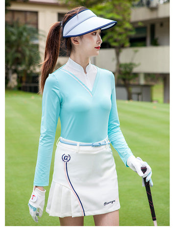 Playera Golf Mujer Cuello Alto Manga Larga Protección Solar Versión Coreana - Image 18