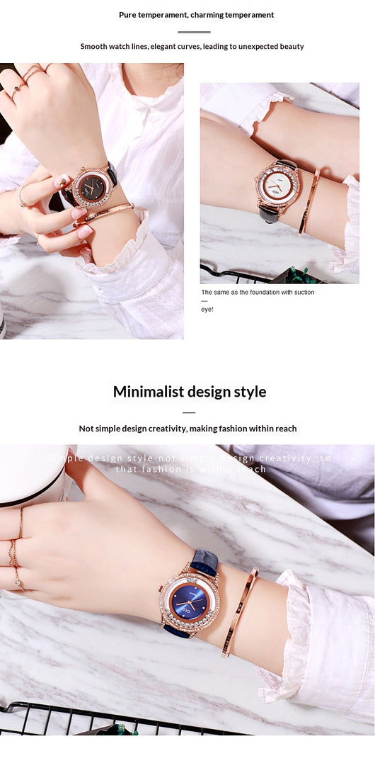 Reloj Cinturón de Cuero Doble Diamante Versátil para Mujer - Image 20