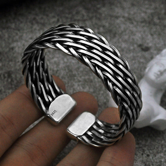 Pulsera de Plata Esterlina Tejida a Mano para Hombre - Image 3
