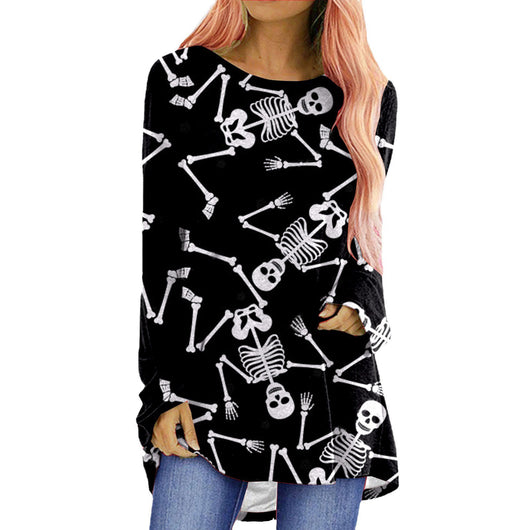 Playera Manga Larga Estampado Temática Halloween para Mujer - Image 7