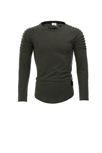 Camiseta Manga Larga Cuello Redondo Color Sólido - Image 2