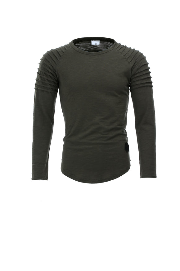 Camiseta Manga Larga Cuello Redondo Color Sólido