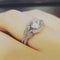 European American Style Tree Leaf Diamond Engagement Ring
