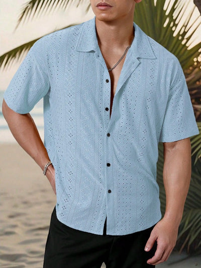 Camisa Casual Hombre con Tejido Calado Jacquard - Image 21