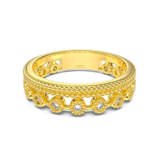 Anillo Cerrado Doble Fila Estilo Bosque de Diamantes - Image 6