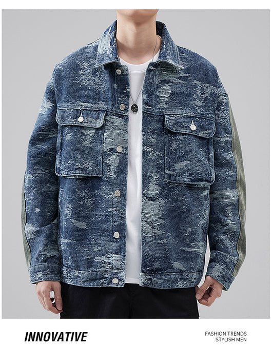 Chaqueta Camisa Denim Retro Americana Estilo Clásico - Image 8