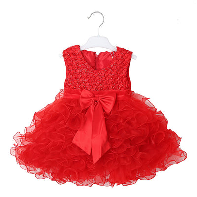 Vestido de Dama de Honor con Flores para Niña