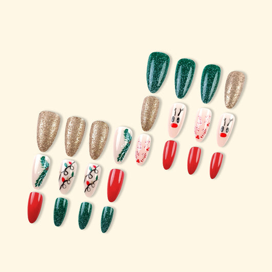 Stickers de Uñas Navideños Forma Alce y Caramelo - Image 4