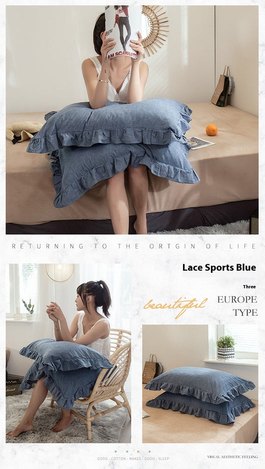 Funda de Almohada 100% Algodón con Volantes - Individual Lavado - Image 29