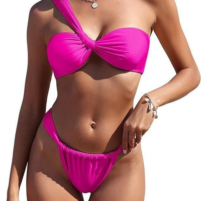 Traje de Baño Bikini Asimétrico con Corte Moderno para Mujer - Image 4