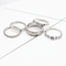 European And American Jewelry Rose Dorado Stackable Diamonds Set Of Five Sets Of Rings BohemiaJ Plateado One size
