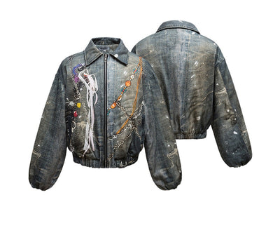 Chaqueta Acolchada Retro Americana Ancha para Hombre - Image 10