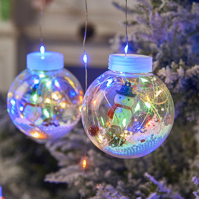 Cortina LED Navideña con Luces Muñeco de Nieve y Esferas Brillantes - Decoración de Ventana 10 Piezas - Image 14