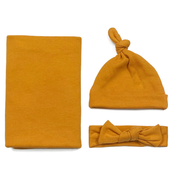 Conjunto de Gorro, Diadema y Manta de Algodón para Bebé