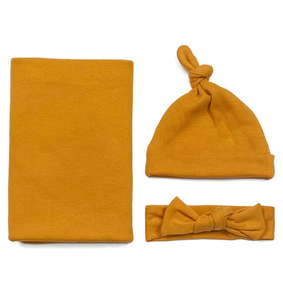 Conjunto de Gorro, Diadema y Manta de Algodón para Bebé
