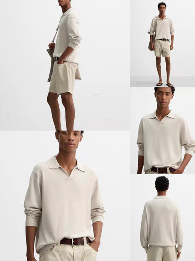 Polo Tejido de Manga Larga Clásico para Hombre - Image 5