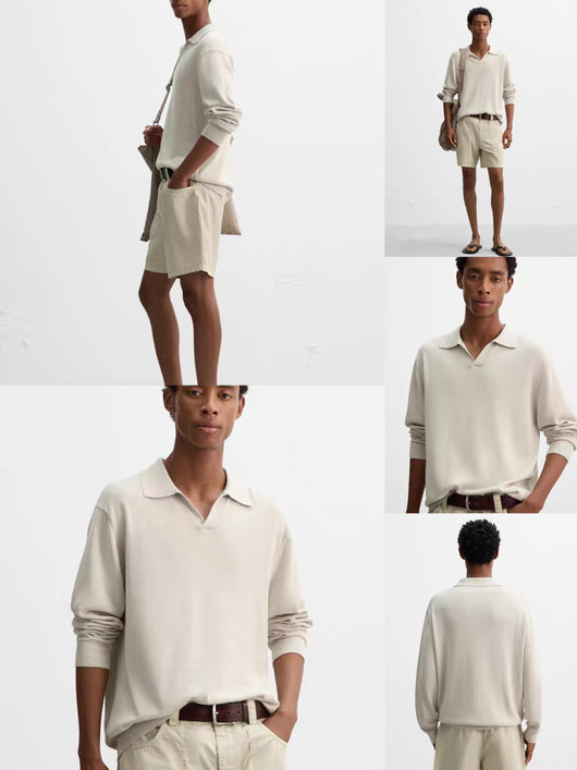 Polo Tejido de Manga Larga Clásico para Hombre - Image 5