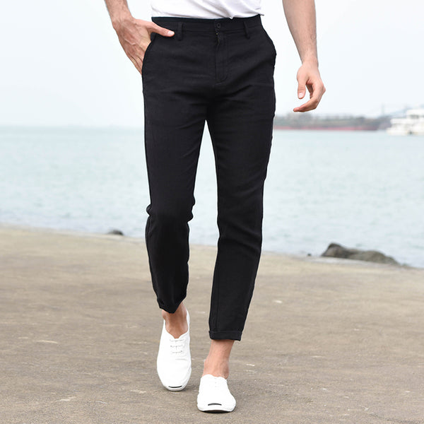 Pantalones Respirable de Algodón y Lino para Hombre - Image 11