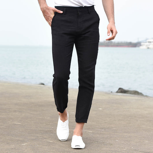 Pantalones Respirable de Algodón y Lino para Hombre - Image 11