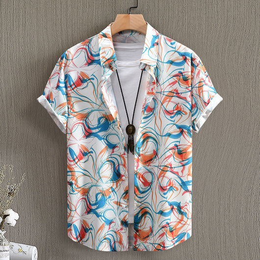 Camisa Manga Corta con Estampado Digital para Hombre - Image 12