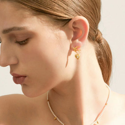 Aretes de Plata S925 Chapada Amor y Paz con Pájaros - Image 8