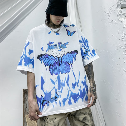 Camiseta Mariposa Tide de Manga Corta para Hombre