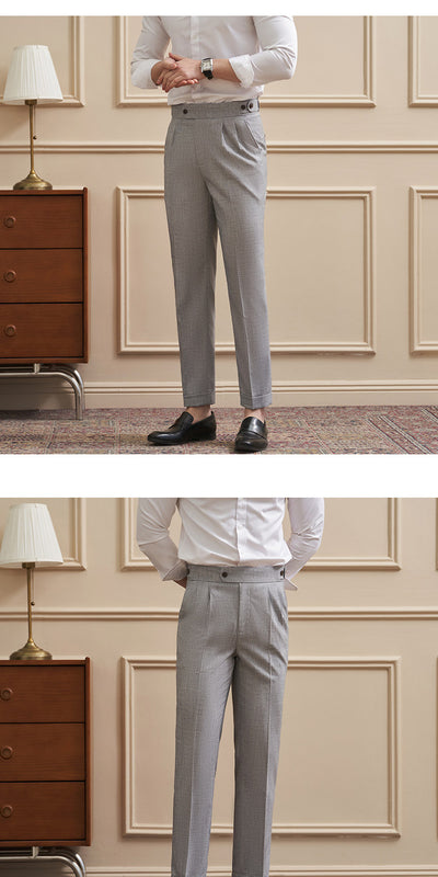 Pantalones Casuales Drapeados Slim-Fit para Hombre - Traje de Negocios - Image 22