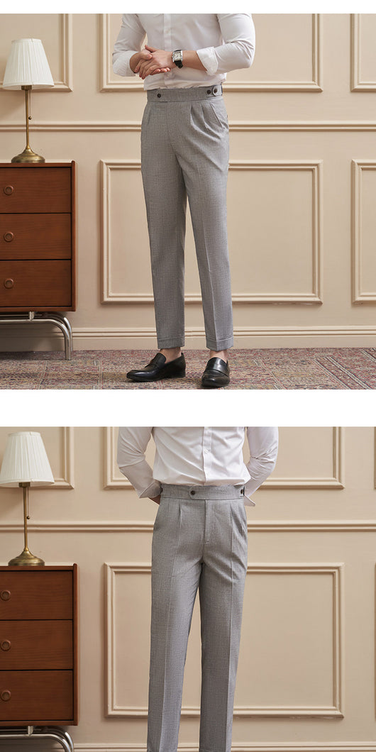 Pantalones Casuales Drapeados Slim-Fit para Hombre - Traje de Negocios - Image 22