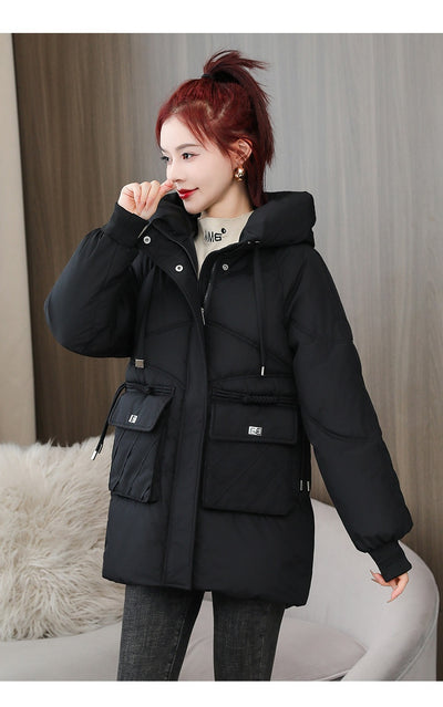 Abrigo Acolchado Grueso Talla Grande con Capucha - Algodón Cálido Invierno - Image 14