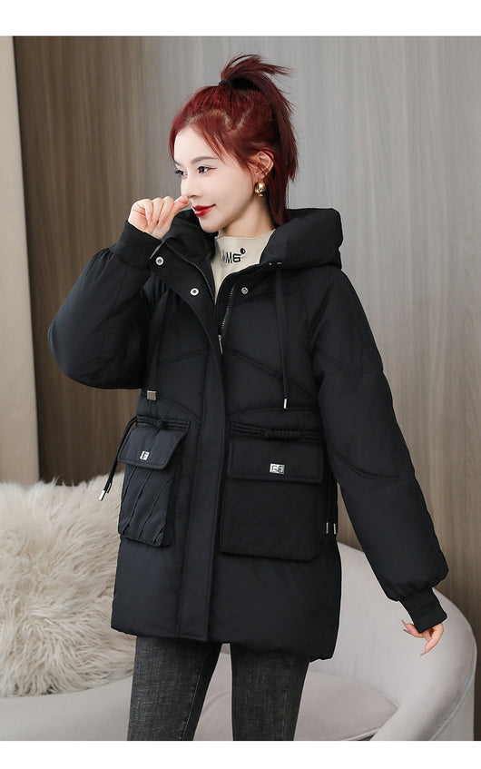Abrigo Acolchado Grueso Talla Grande con Capucha - Algodón Cálido Invierno - Image 14