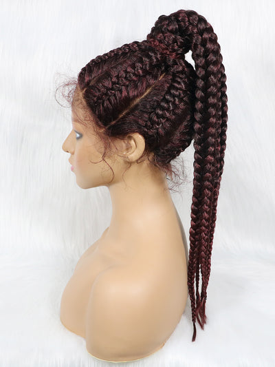 Peluca de Trenzas Sintéticas con Encaje Frontal - Cabello Afro Trenzado - Image 6