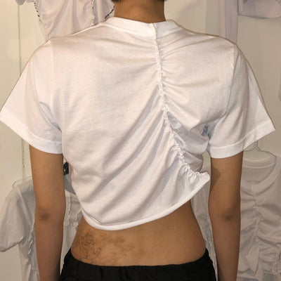 Blusa de Verano con Diseño de Pliegues y Costuras Europeas - Image 5