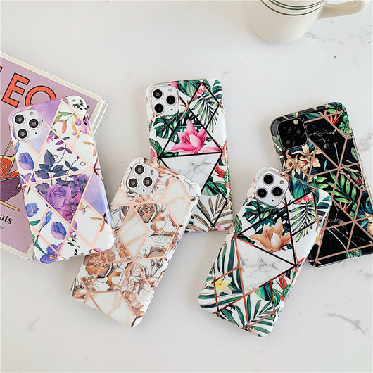 Funda Smartphone Mármol Hoja Verde