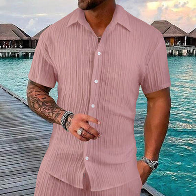 Camisa Polo Manga Corta Lisa Suelta para Hombre - Casual y Cómoda