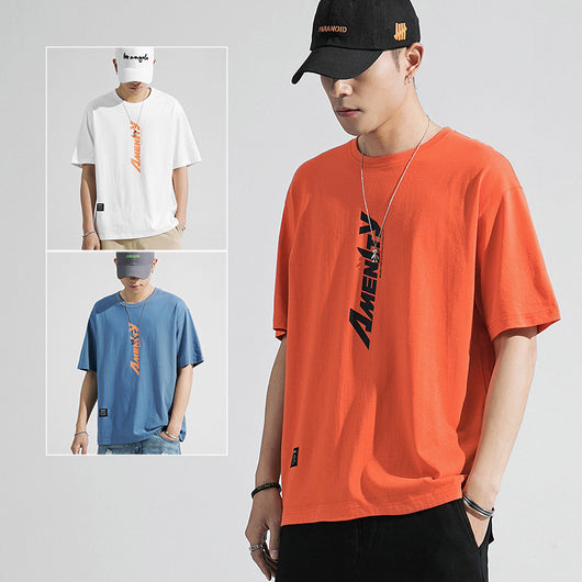 Playera Suelta de Cuello Redondo Color Liso