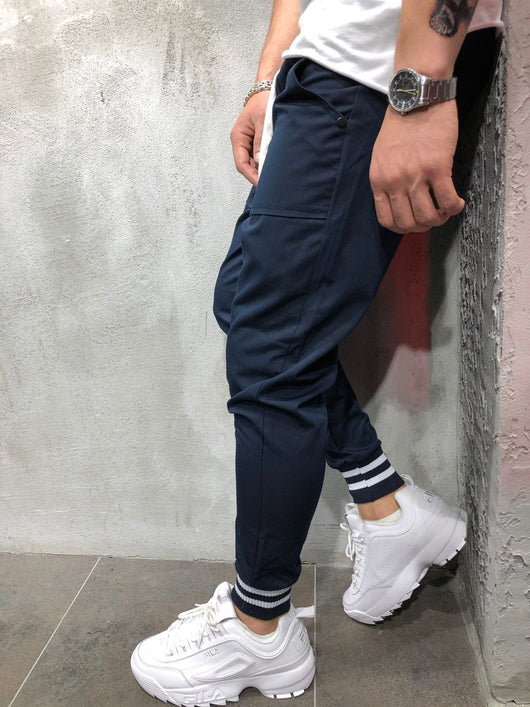 Pantalones Casuales de Algodón con Diseño Spliced para Hombre - Image 19