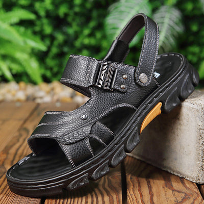 Sandalias Pantuflas Casuales de Cuero Genuino con Suela Antideslizante - Image 3