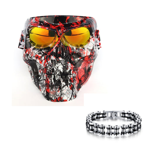 Máscara Cráneo para Motociclista con Gafas Integradas - Image 12