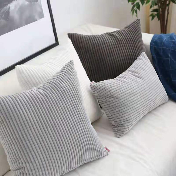 Funda de Almohada Cojín Nórdico de Pana Liso para Sofá, Dormitorio y Oficina