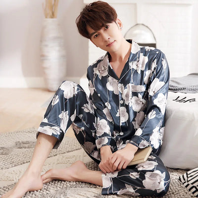 Pijamas de Seda para Parejas - Manga Larga Fresca y Cómoda - Image 10