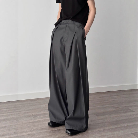 Pantalones Holgados Drapeados Hasta el Piso para Hombre