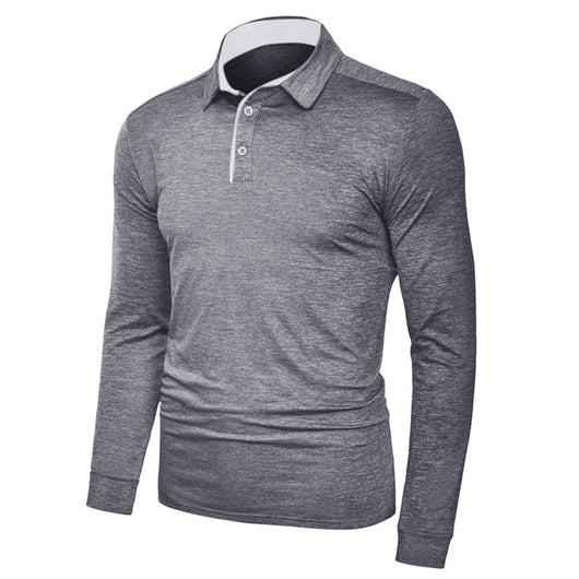 Camiseta Manga Larga Cuello Solapa Hombre - Colores Sólidos - Image 15