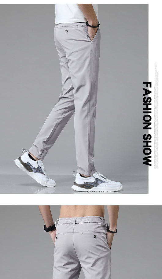 Pantalones Casuales Elásticos para Hombre con Forro Polar y Tela Ice Silk - Image 18