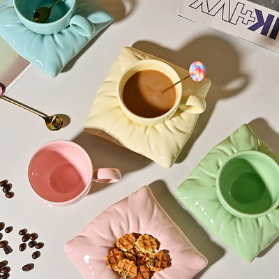Juego de Taza y Plato de Colores Sólidos - Image 8